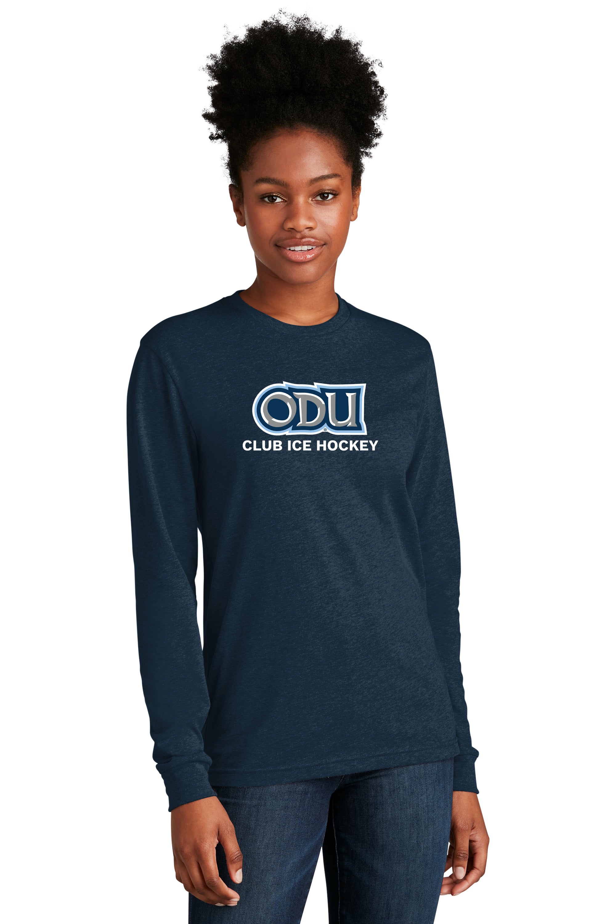 Old Dominion University, Club Sports - Ice Hockey, Adult CVC Long Sleeve T - Shirt- Navy