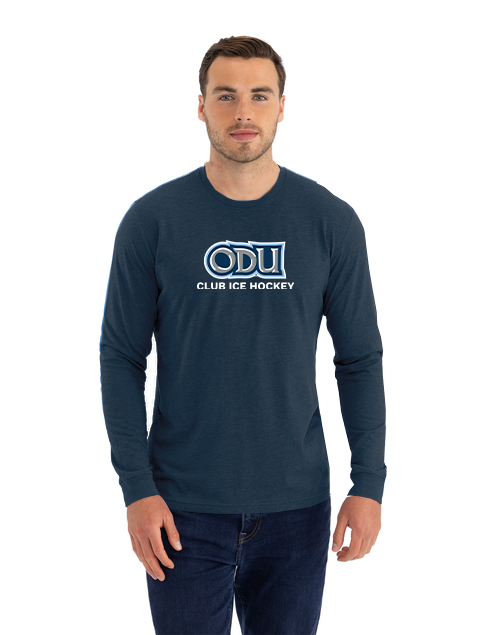 Old Dominion University, Club Sports - Ice Hockey, Adult CVC Long Sleeve T - Shirt- Navy