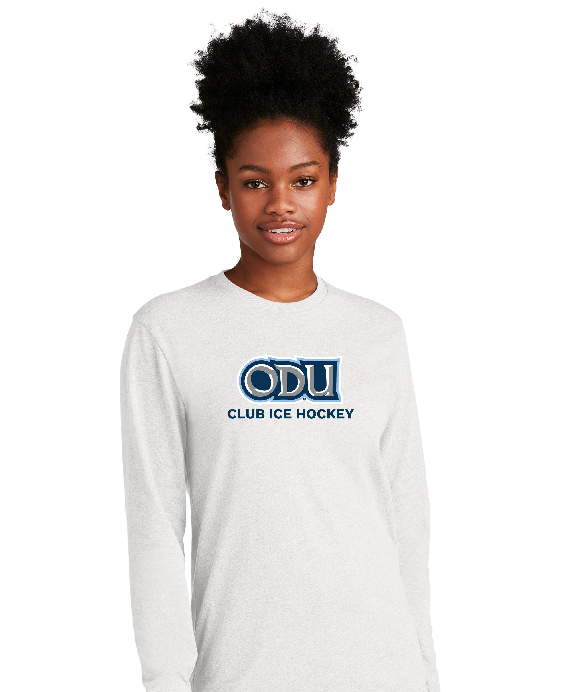 Old Dominion University, Club Sports - Ice Hockey, Adult CVC Long Sleeve T - Shirt- White