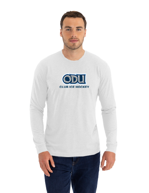 Old Dominion University, Club Sports - Ice Hockey, Adult CVC Long Sleeve T - Shirt- White