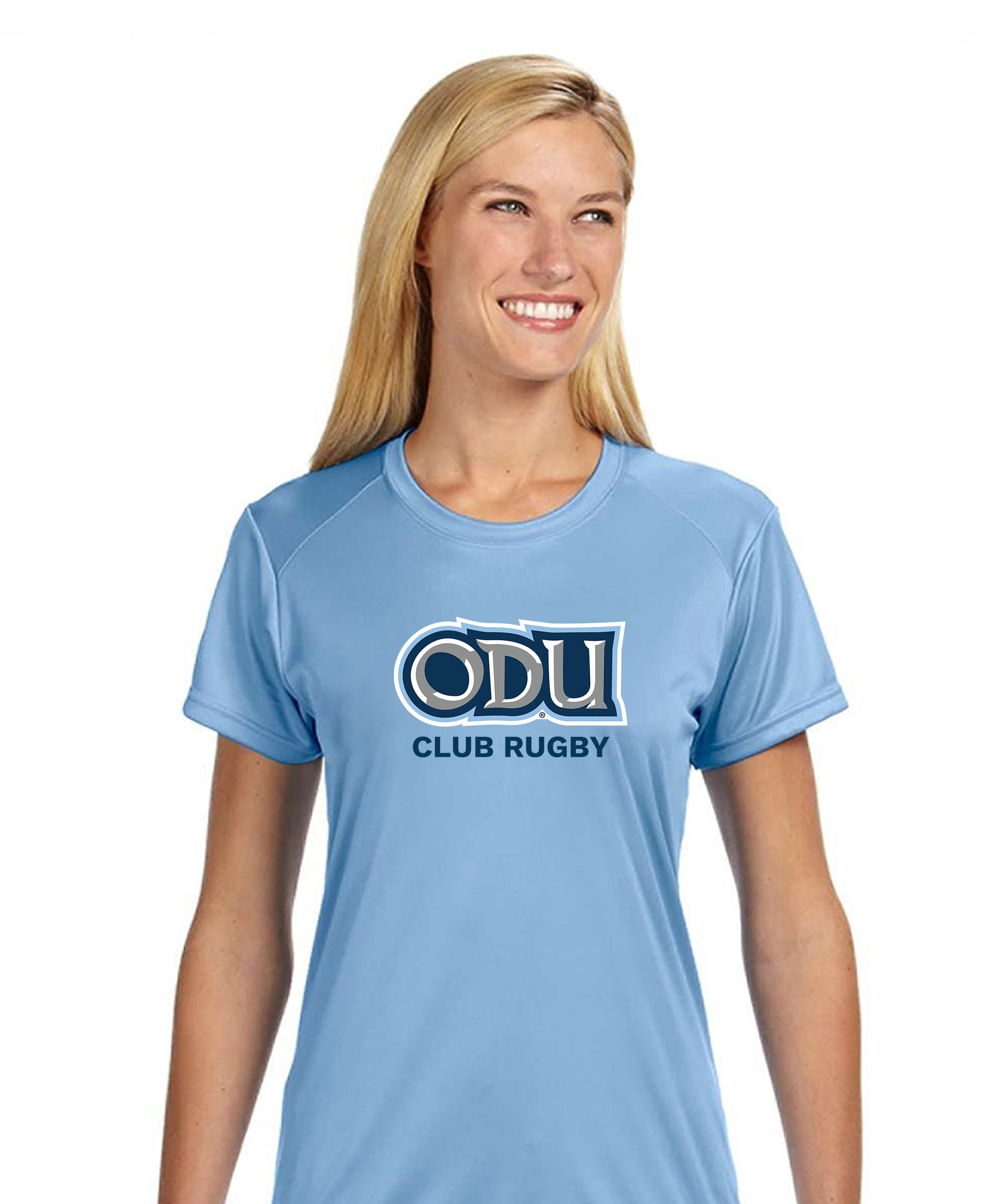Old Dominion University, Club Sports - Rugby, A4 Women’s Cooling Performance Short Sleeve T-Shirt - Hudson Blue