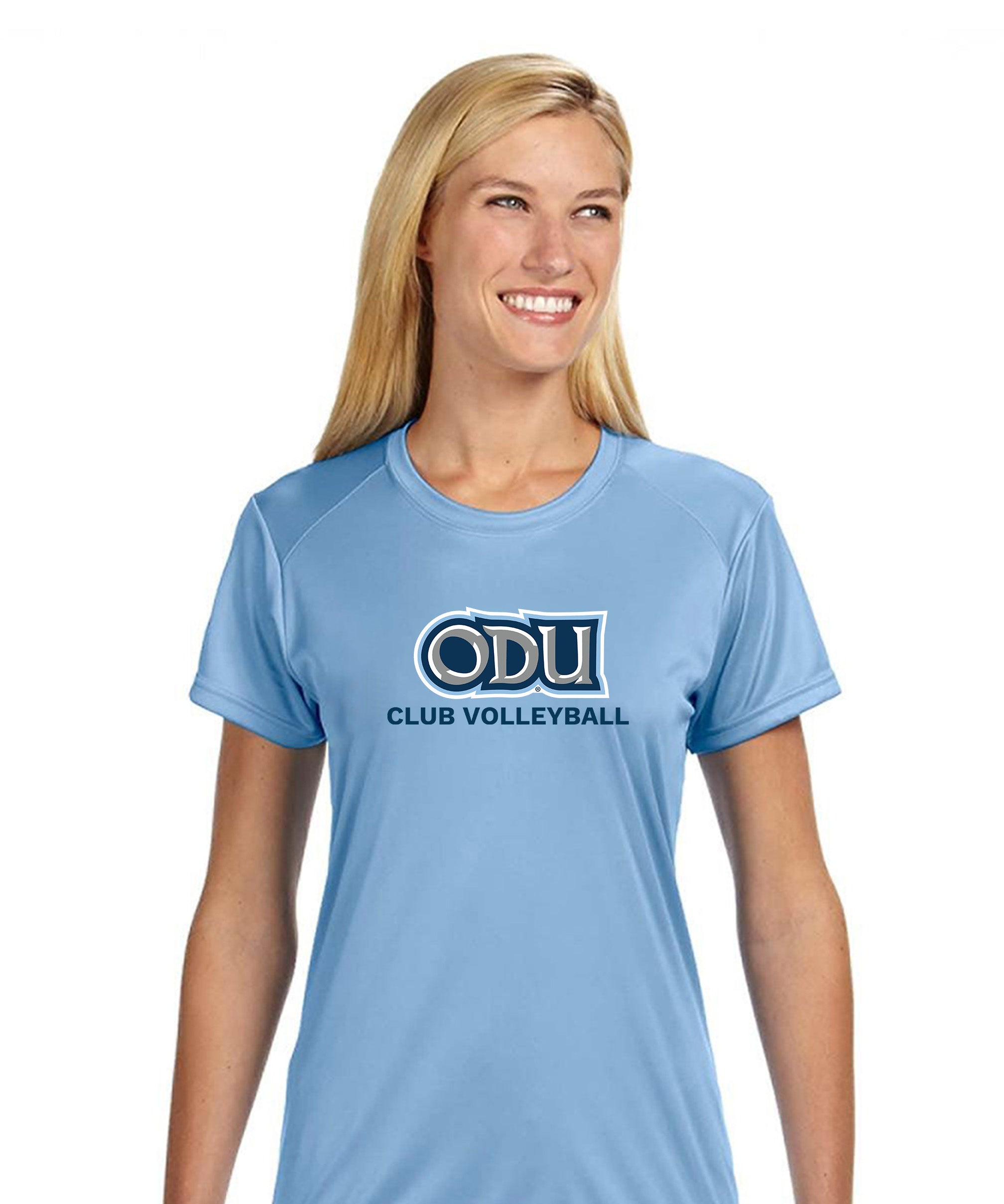 Old Dominion University, Club Sports - Volleyball, A4 Women’s Cooling Performance Short Sleeve T-Shirt - Hudson Blue