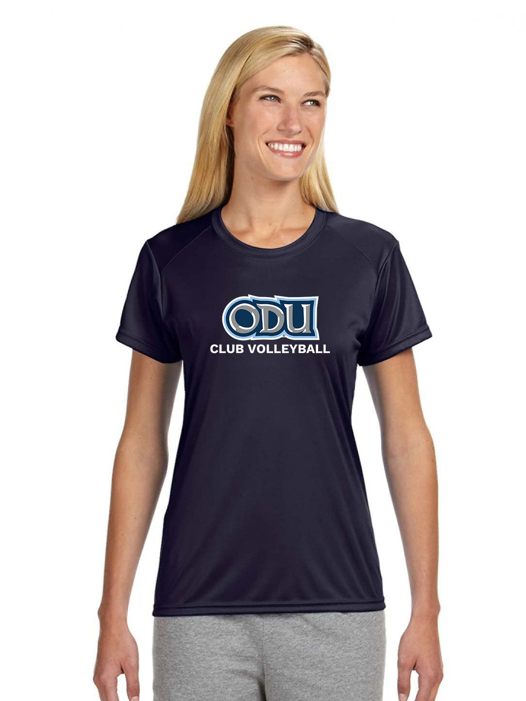 Old Dominion University, Club Sports - Volleyball, A4 Women’s Cooling Performance Short Sleeve T-Shirt - Navy