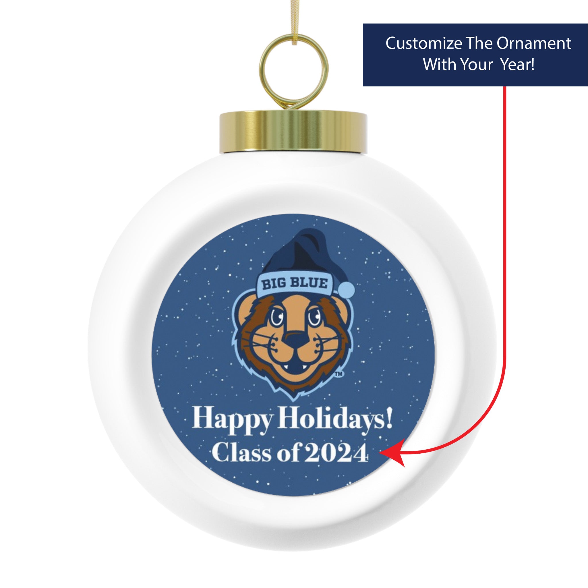 ODU, Big Blue, Class of, Customized Year, Christmas Ball Ornament