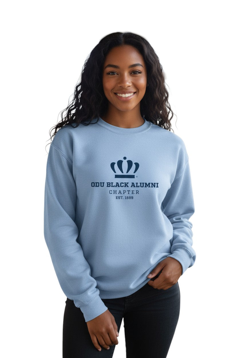 Old Dominion University, Black Alumni Chapter, #01, Mid weight Unisex Pigment Die Crew Sweatshirt - Light Blue
