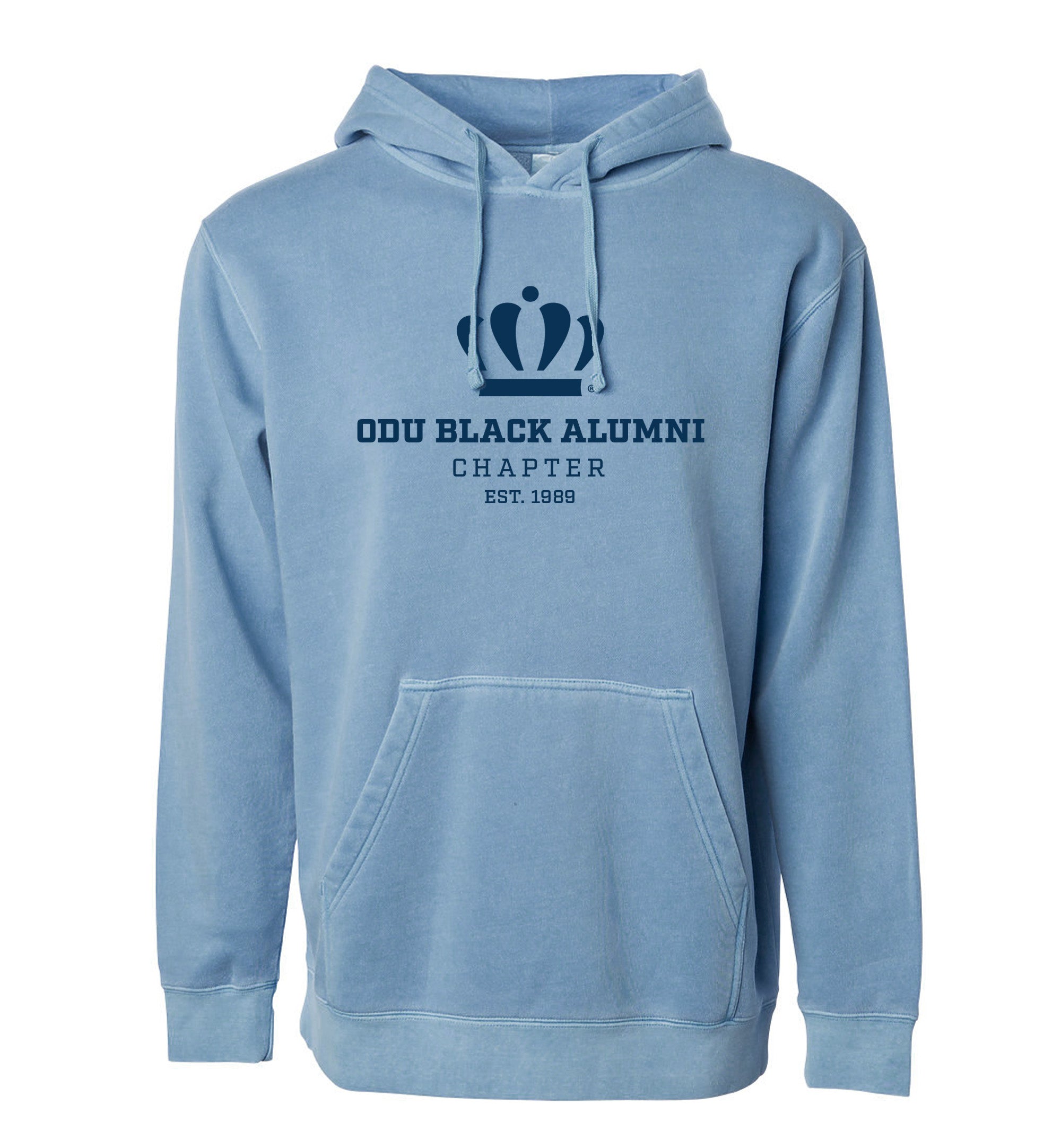 Old Dominion University, Black Alumni Chapter, #01, Independent Trading Unisex Pigment Dye Pullover- Pigment Light Blue