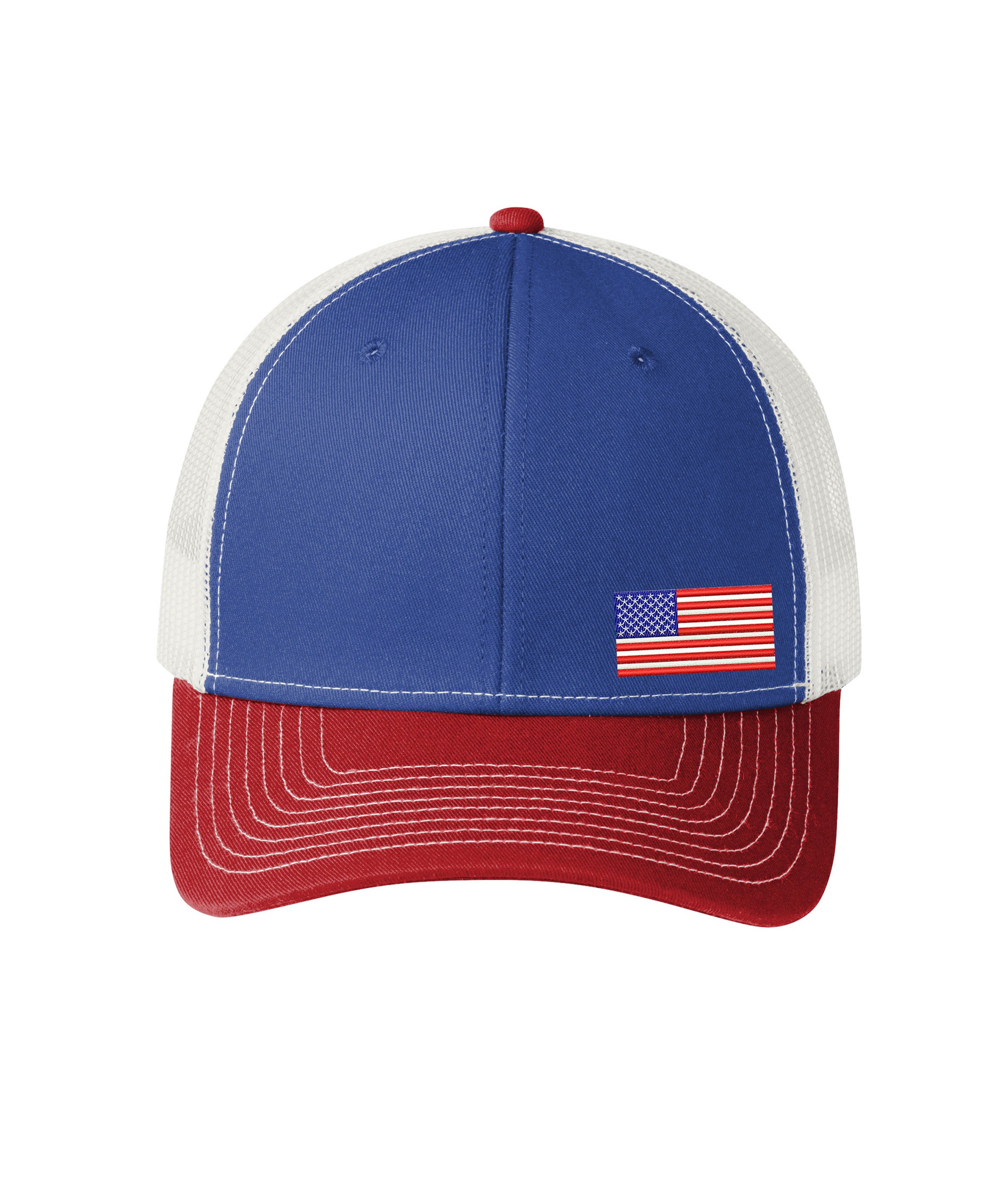 U.S. Port Authority® Snapback Trucker Cap - Blue/Red/White