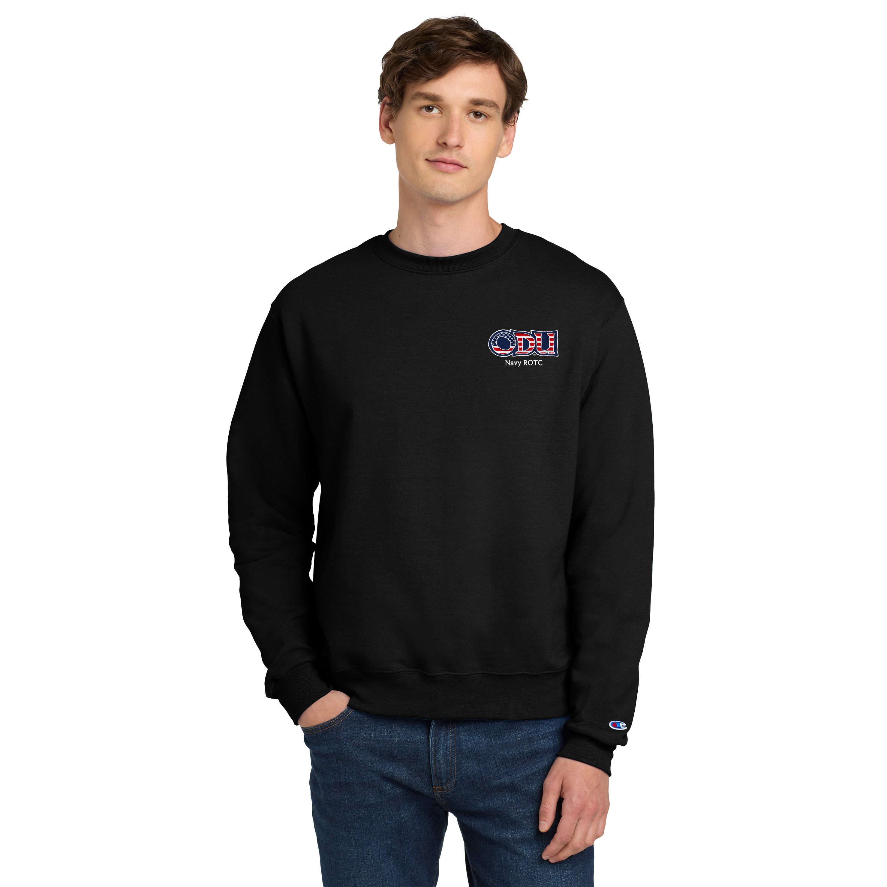 Old Dominion University, ODU Military - Navy ROTC, Champion® Powerblend® Crewneck Sweatshirt - Black