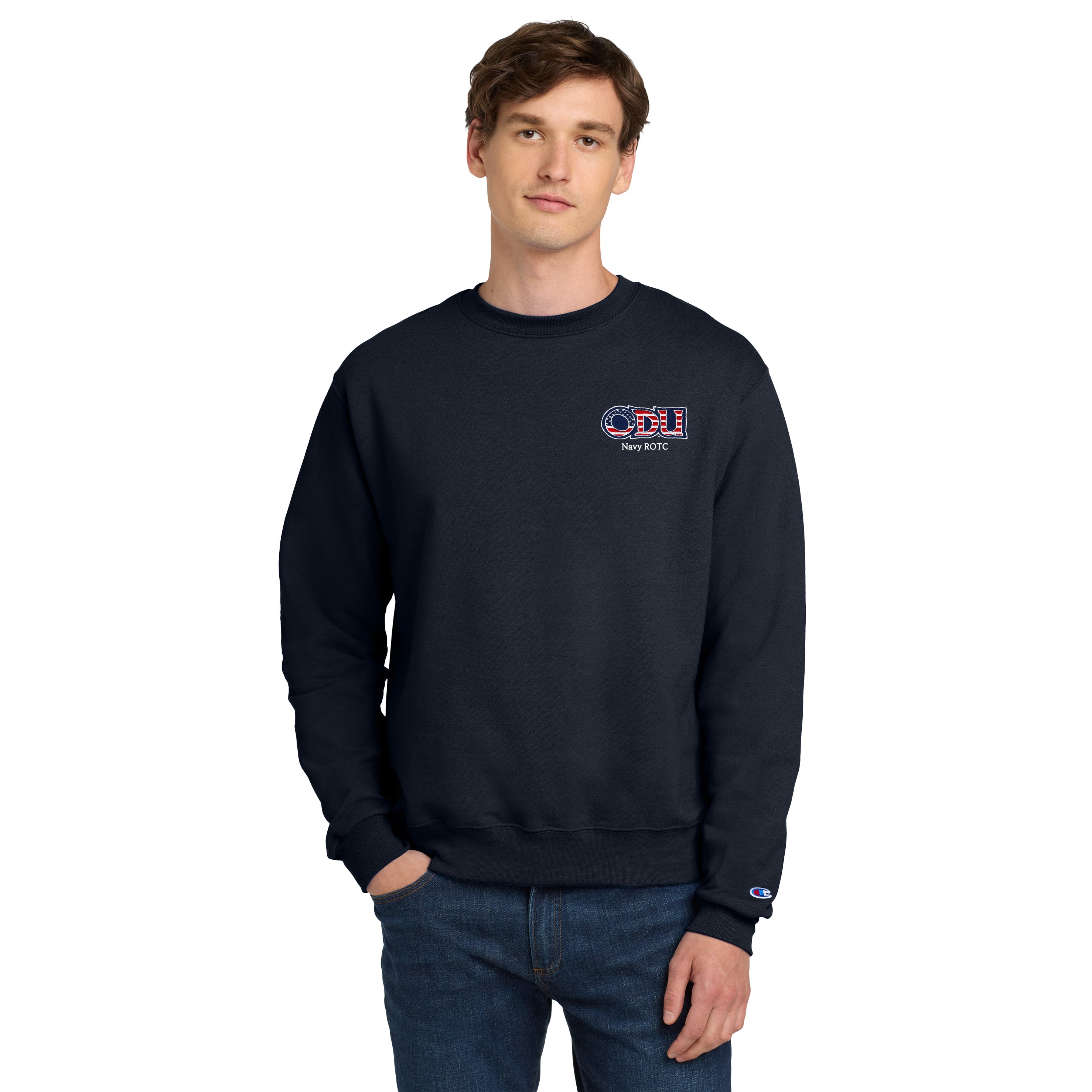 Old Dominion University, ODU Military - Navy ROTC, Champion® Powerblend® Crewneck Sweatshirt - Navy