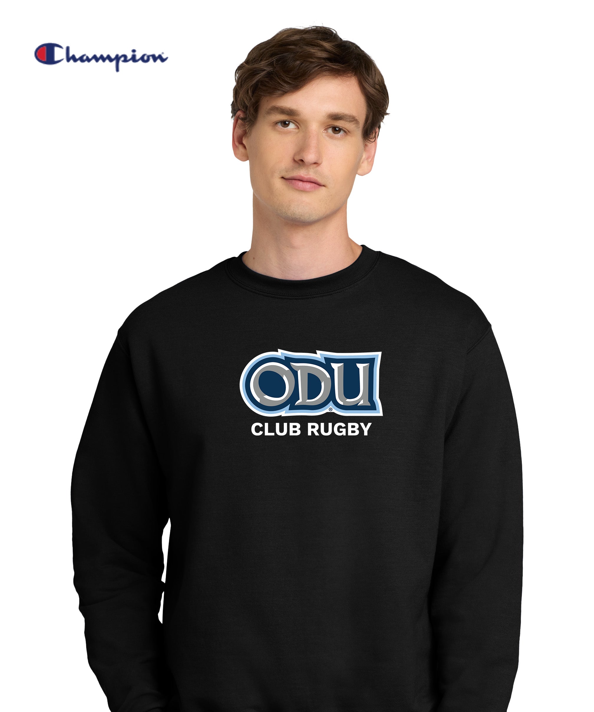 Old Dominion University, Club Sports - Rugby, Champion® Powerblend® Crewneck Sweatshirt - Black