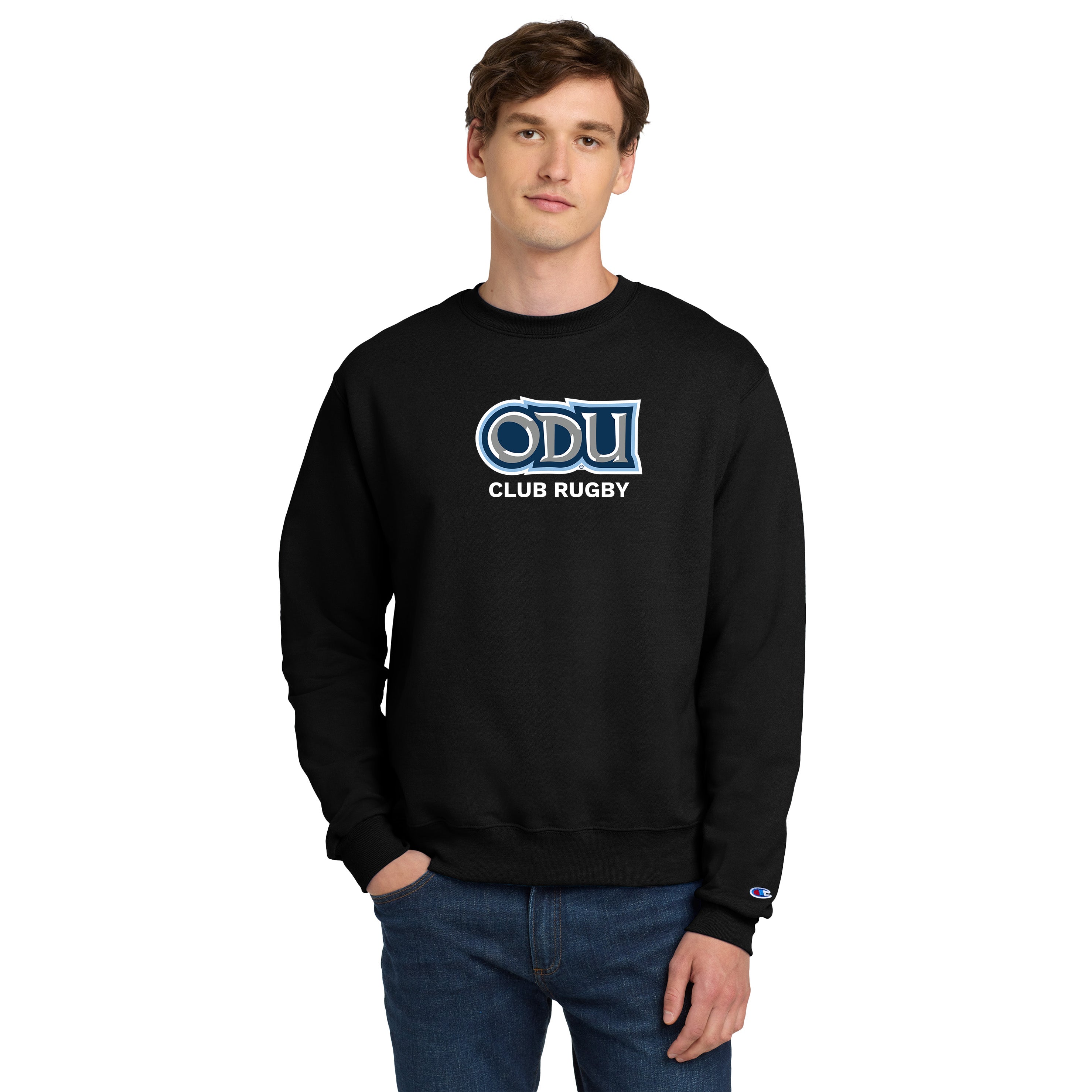 Old Dominion University, Club Sports - Rugby, Champion® Powerblend® Crewneck Sweatshirt - Black