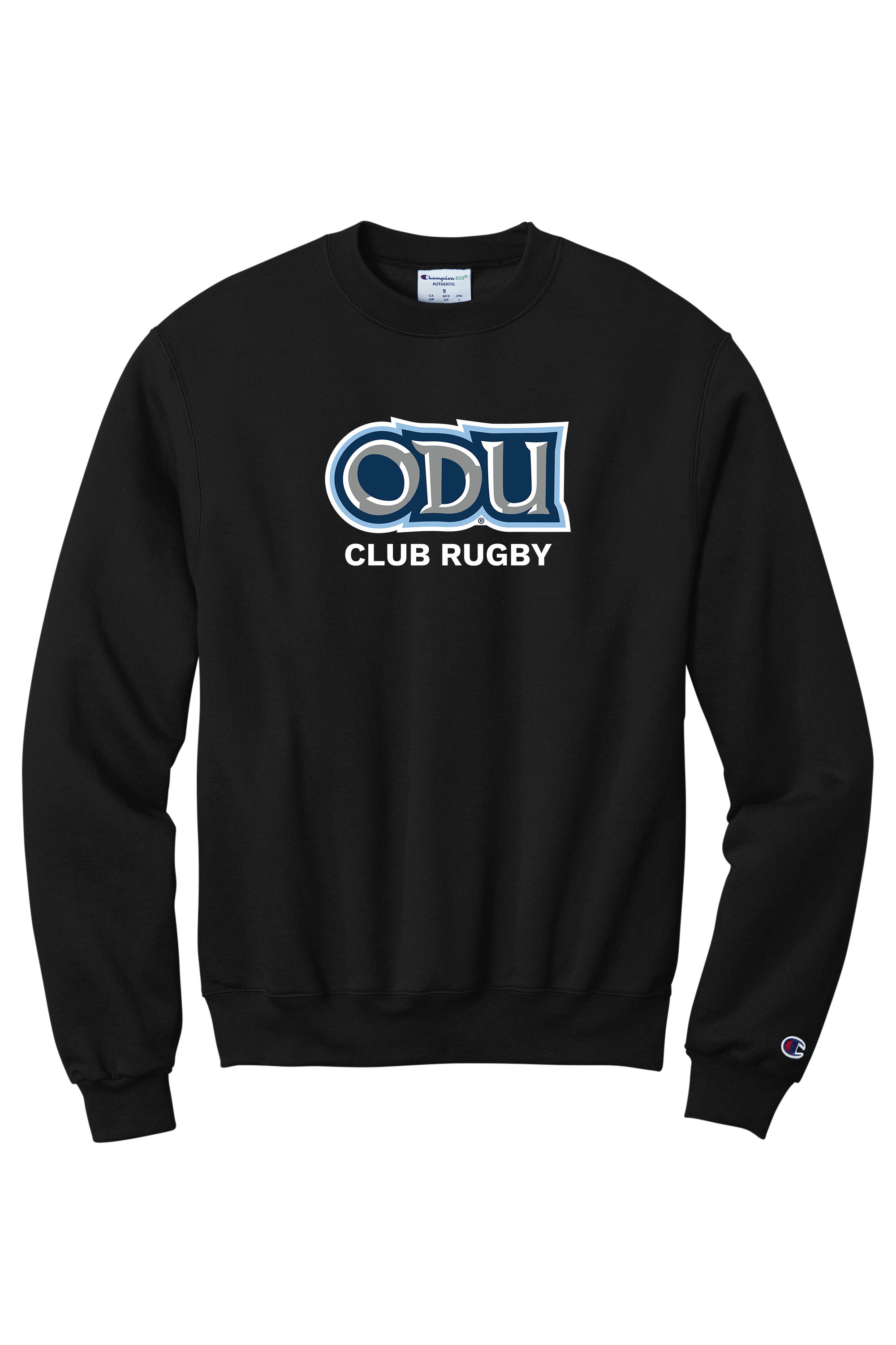 Old Dominion University, Club Sports - Rugby, Champion® Powerblend® Crewneck Sweatshirt - Black