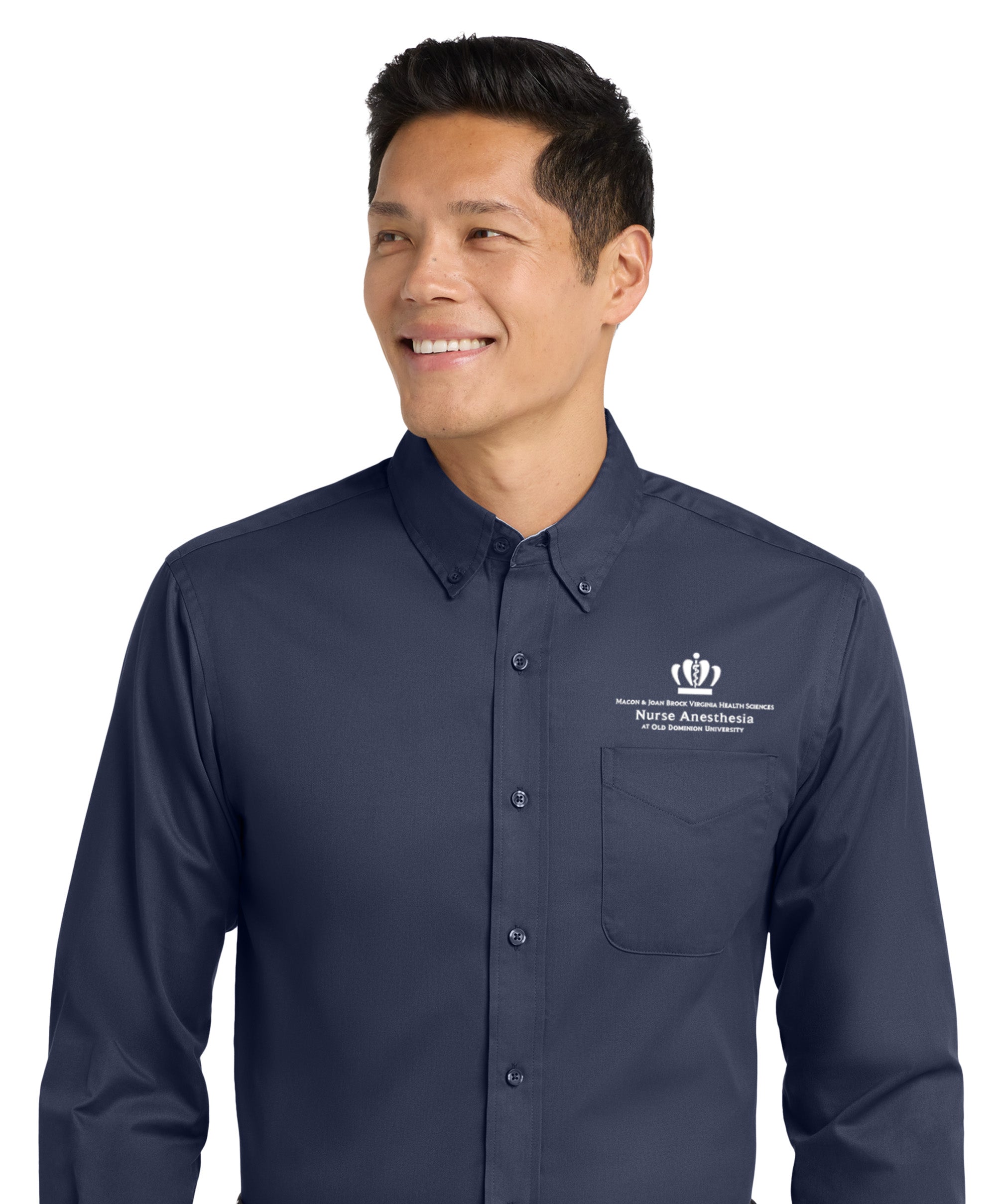 Old Dominion University, Nurse Anesthesia, Port Authority® Long Sleeve Easy Care Shirt - Navy