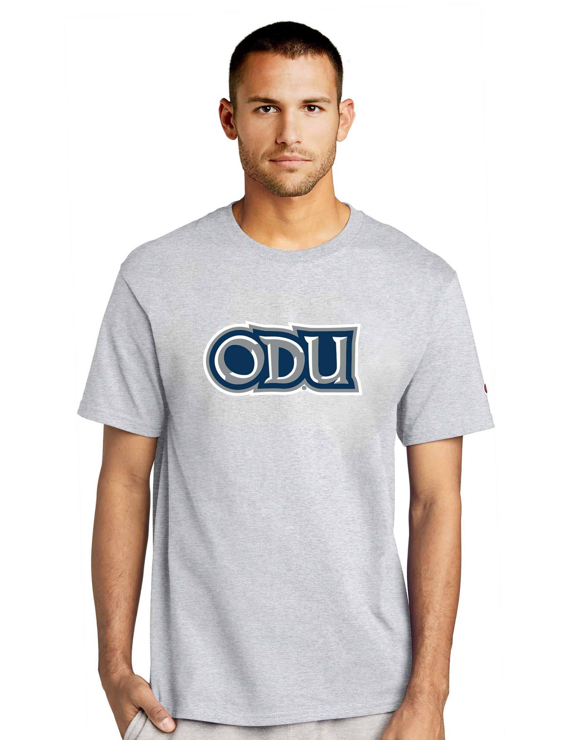 Old Dominion University, ODU Logo, Champion ® Heritage 6-Oz. Jersey T-Shirt- Ash