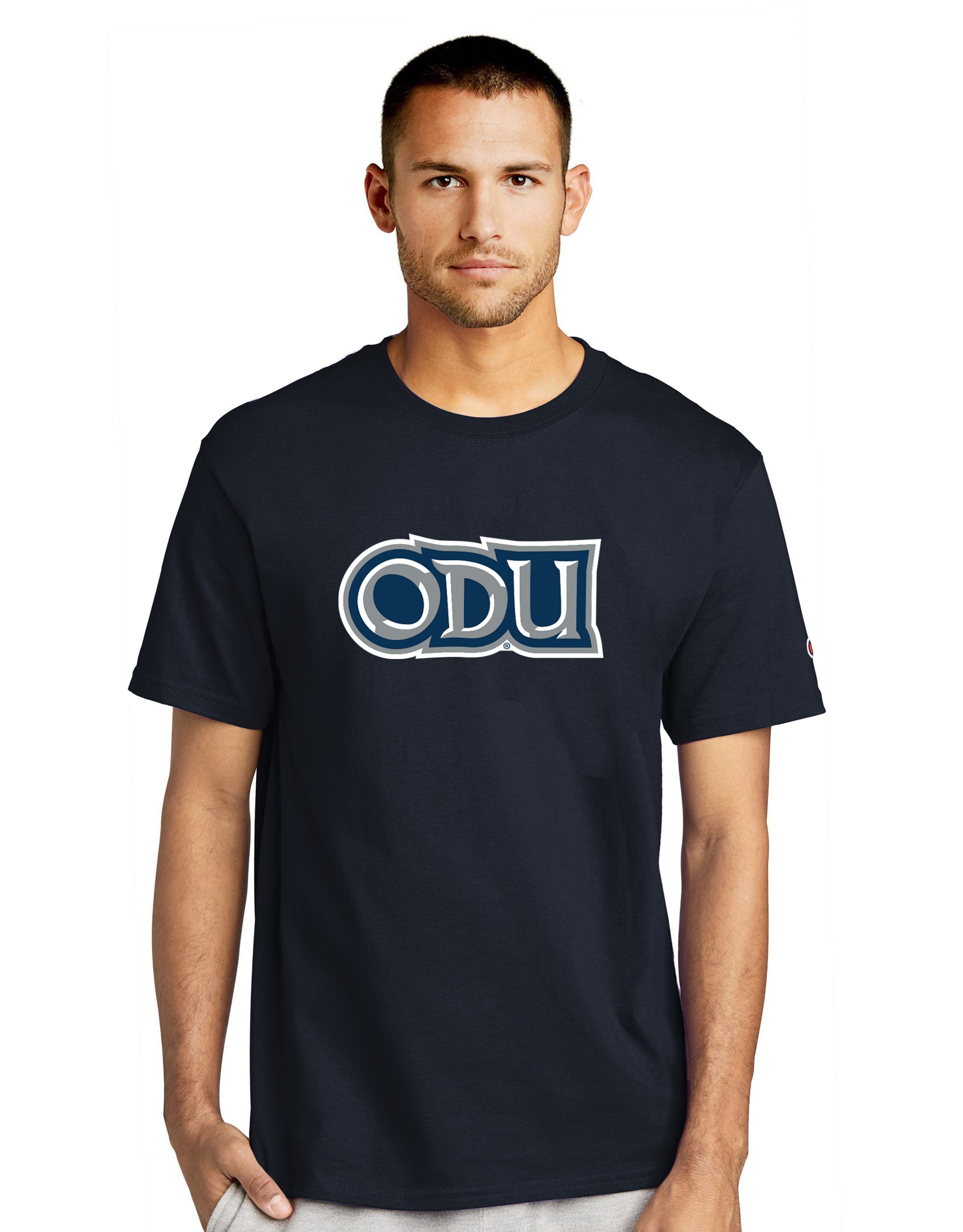 Old Dominion University, ODU Logo, Champion ® Heritage 6-Oz. Jersey T-Shirt- Navy