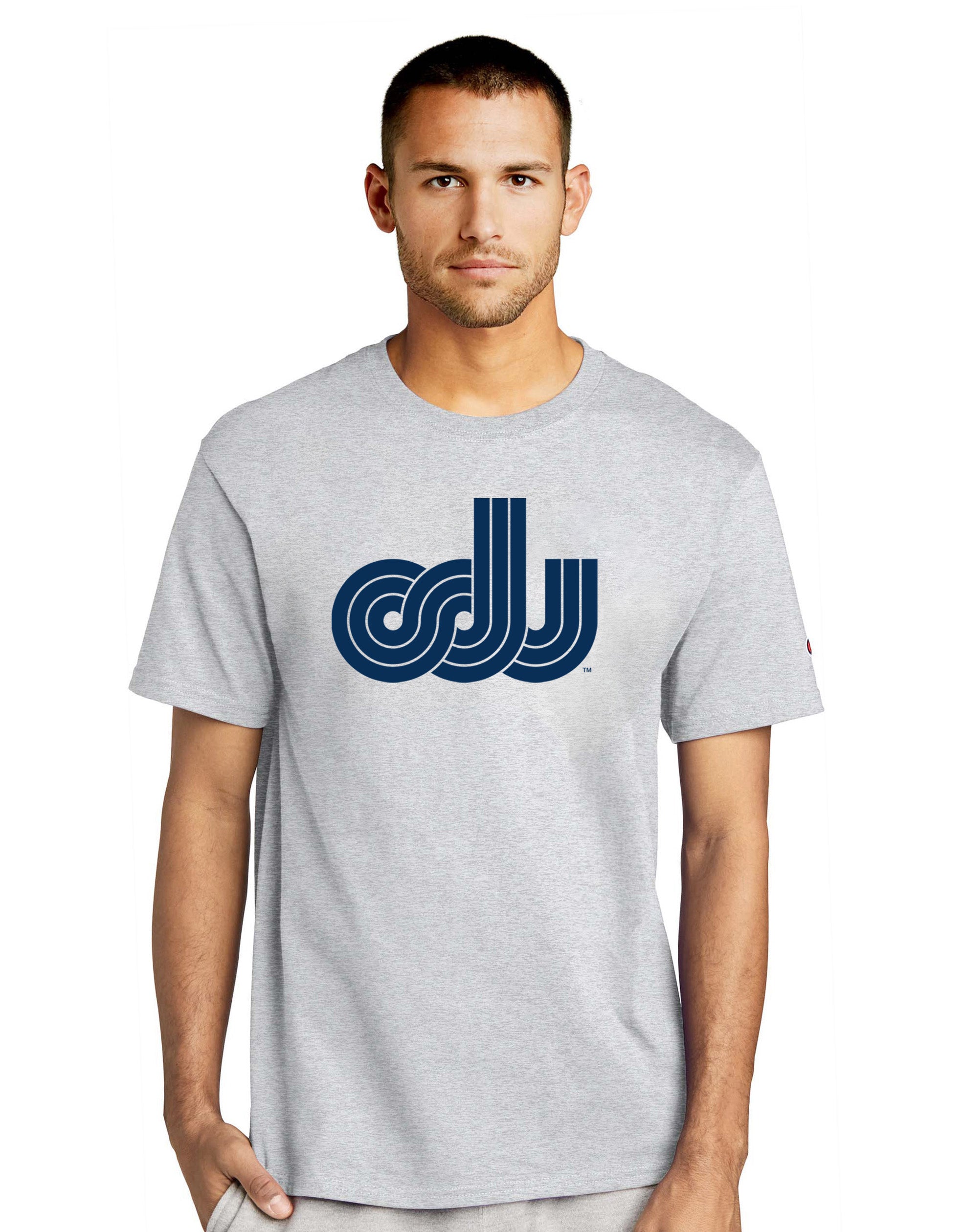 Old Dominion University, ODU Vintage Logo8, Champion ® Heritage 6-Oz. Jersey Tee-Ash