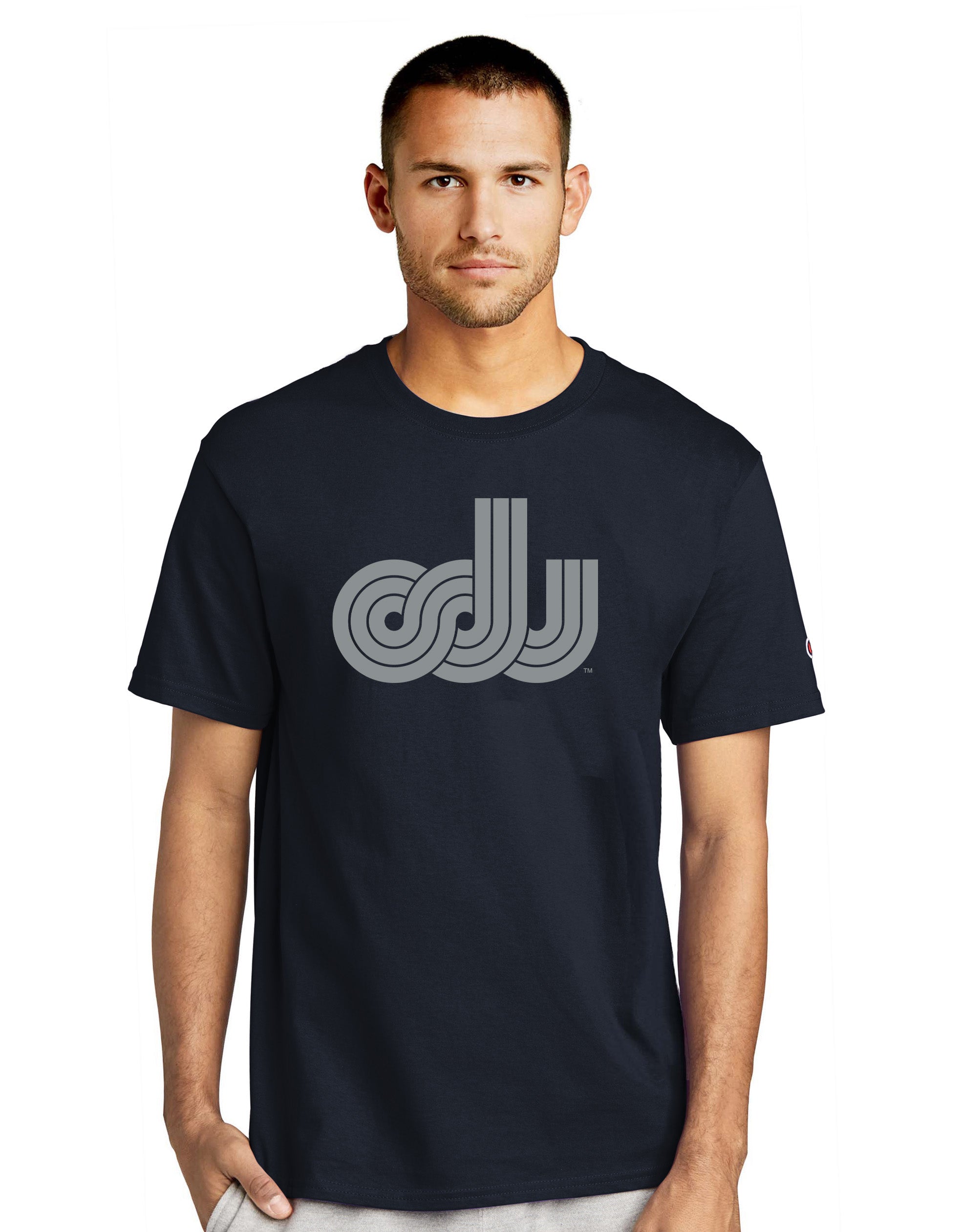 Old Dominion University, ODU Vintage Logo9, Champion ® Heritage 6-Oz. Jersey Tee- Navy