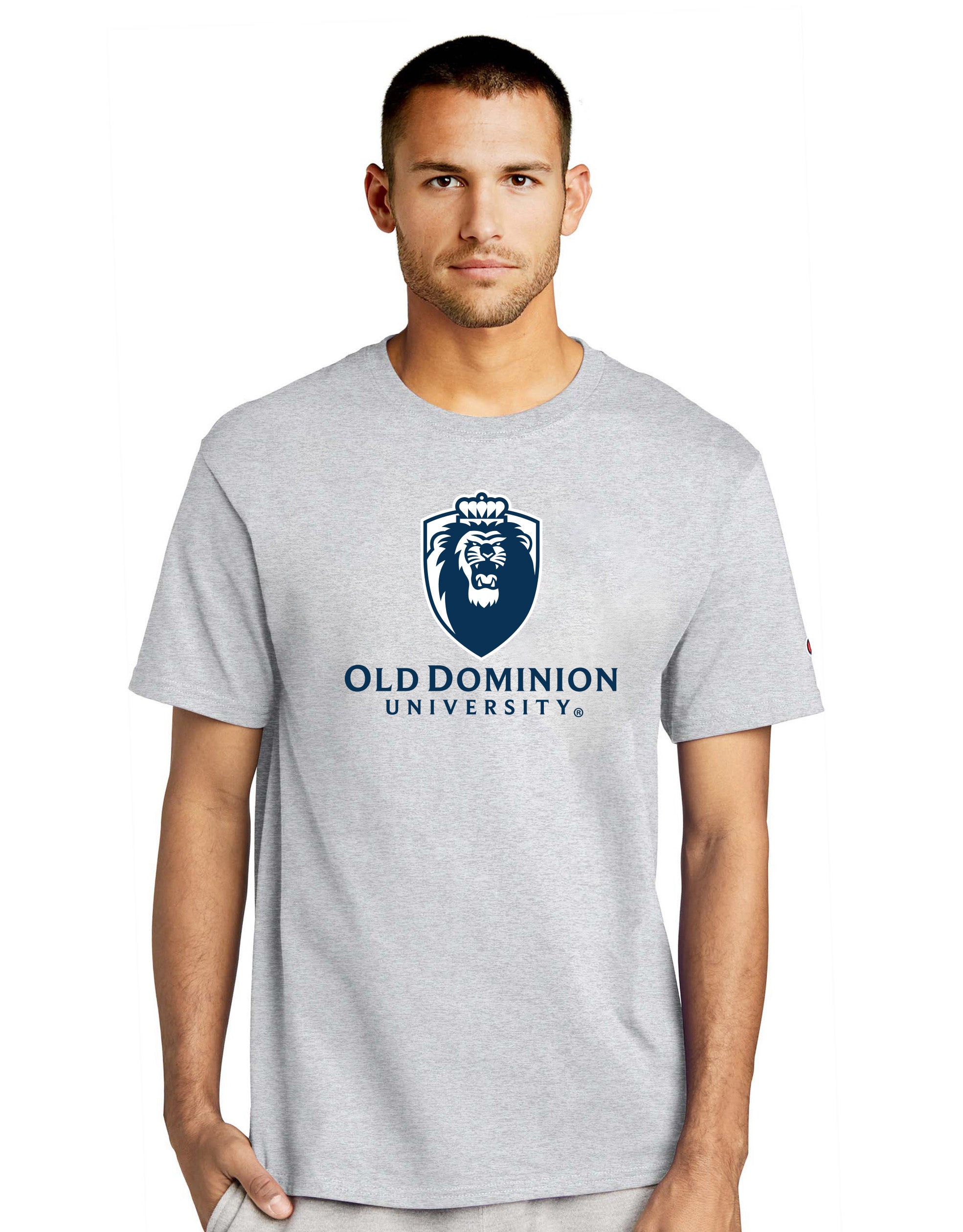 Old Dominion University, ODU Secondary Mark Logo, Champion ® Heritage 6-Oz. Jersey T-Shirt- Ash