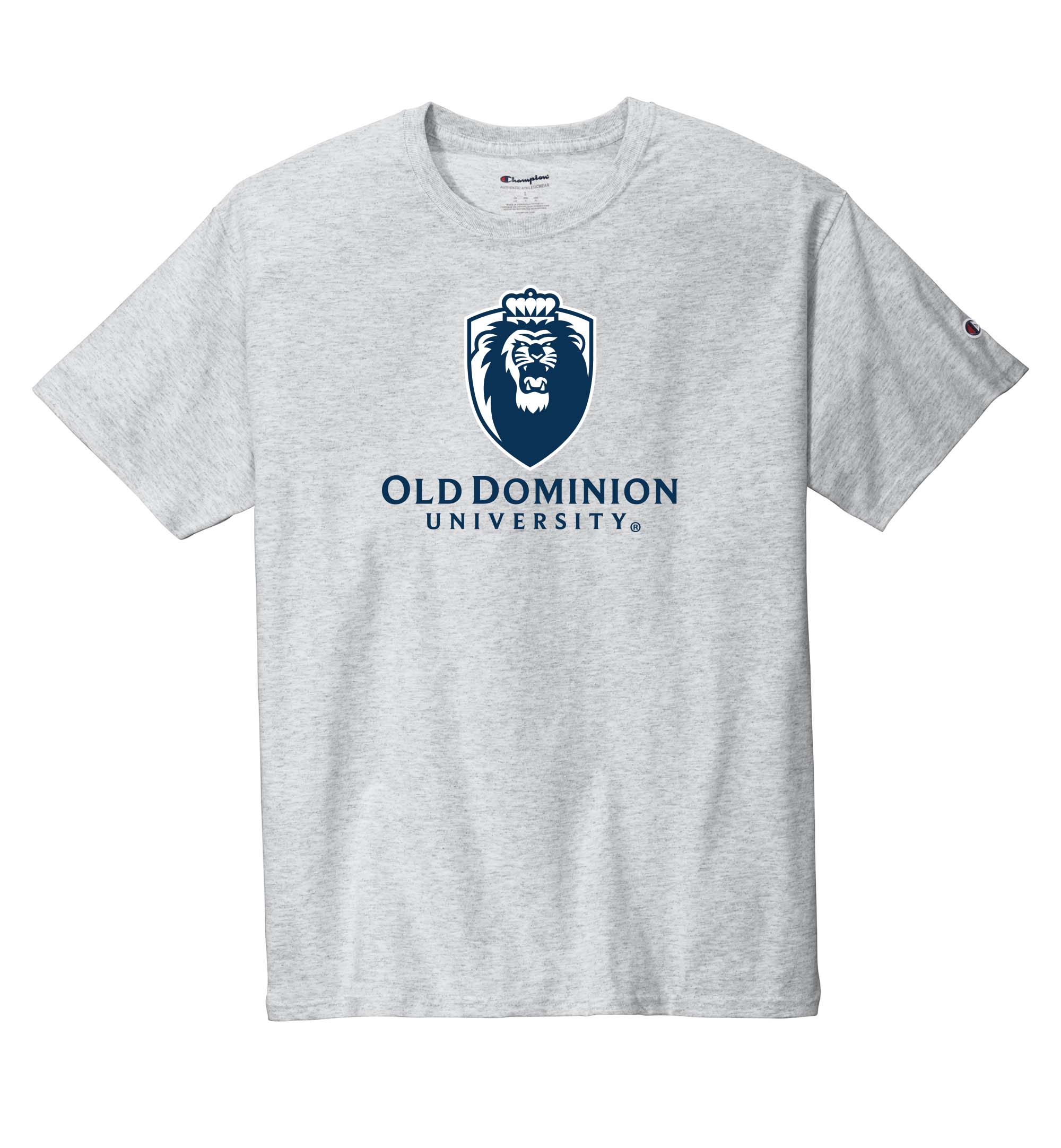 Old Dominion University, ODU Secondary Mark Logo, Champion ® Heritage 6-Oz. Jersey T-Shirt- Ash