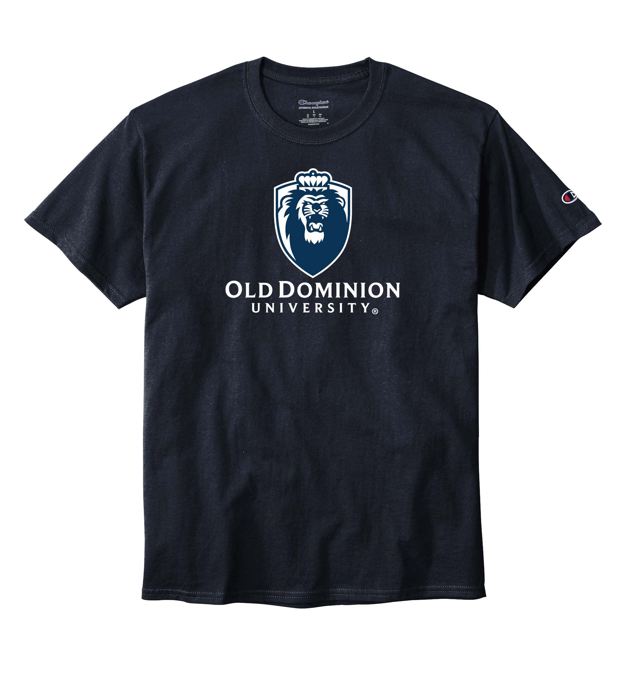 Old Dominion University, ODU Secondary Mark Logo, Champion ® Heritage 6-Oz. Jersey T-Shirt- Navy