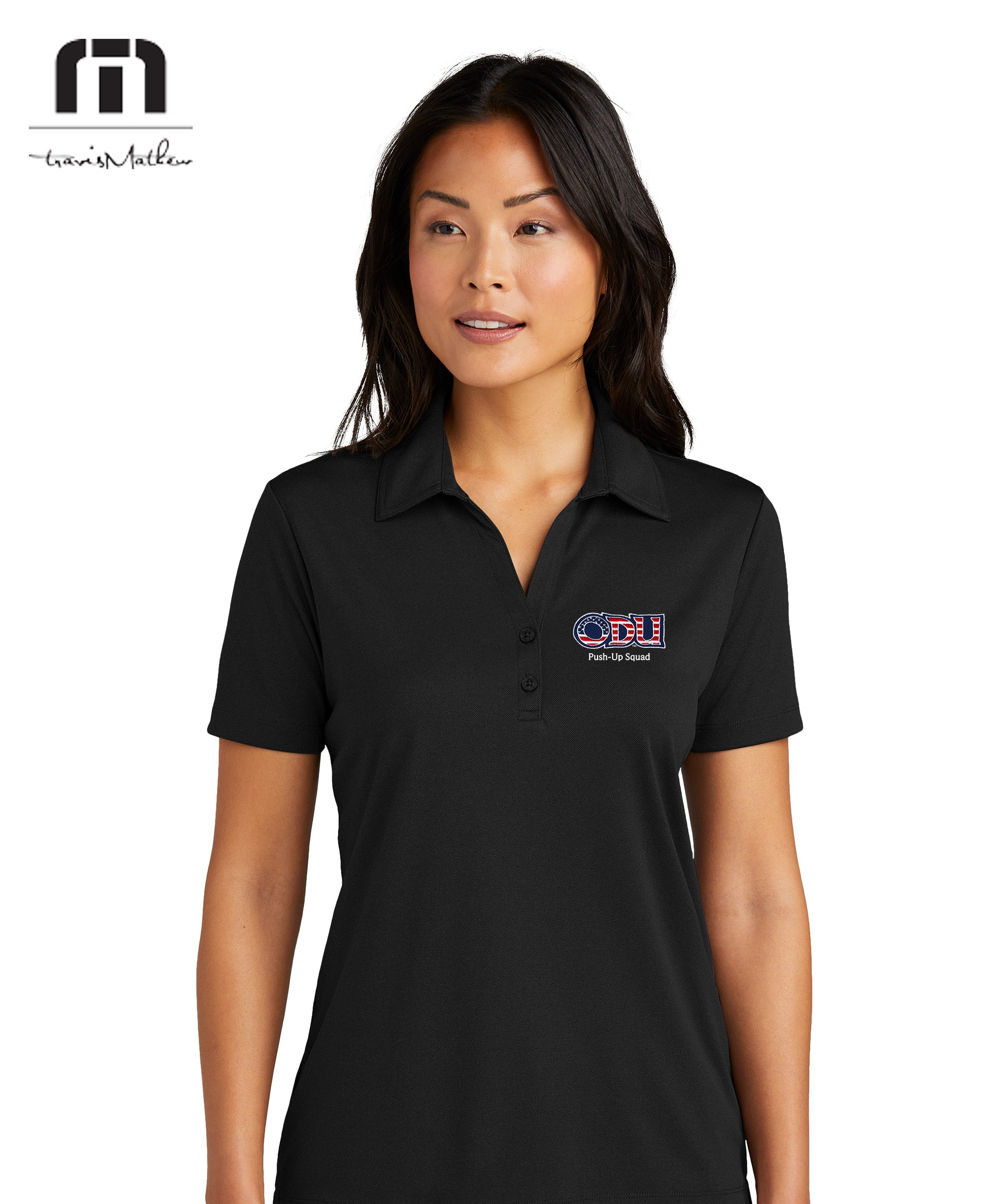 Old Dominion University, ODU Military - Push-Up Squad, TravisMathew Women's Coto Performance Polo - Black