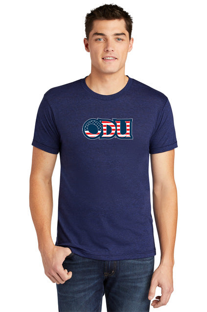 Old Dominion University, ODU Military - Military Logo, American Apparel® Tri-Blend Unisex Track T-Shirt - Navy