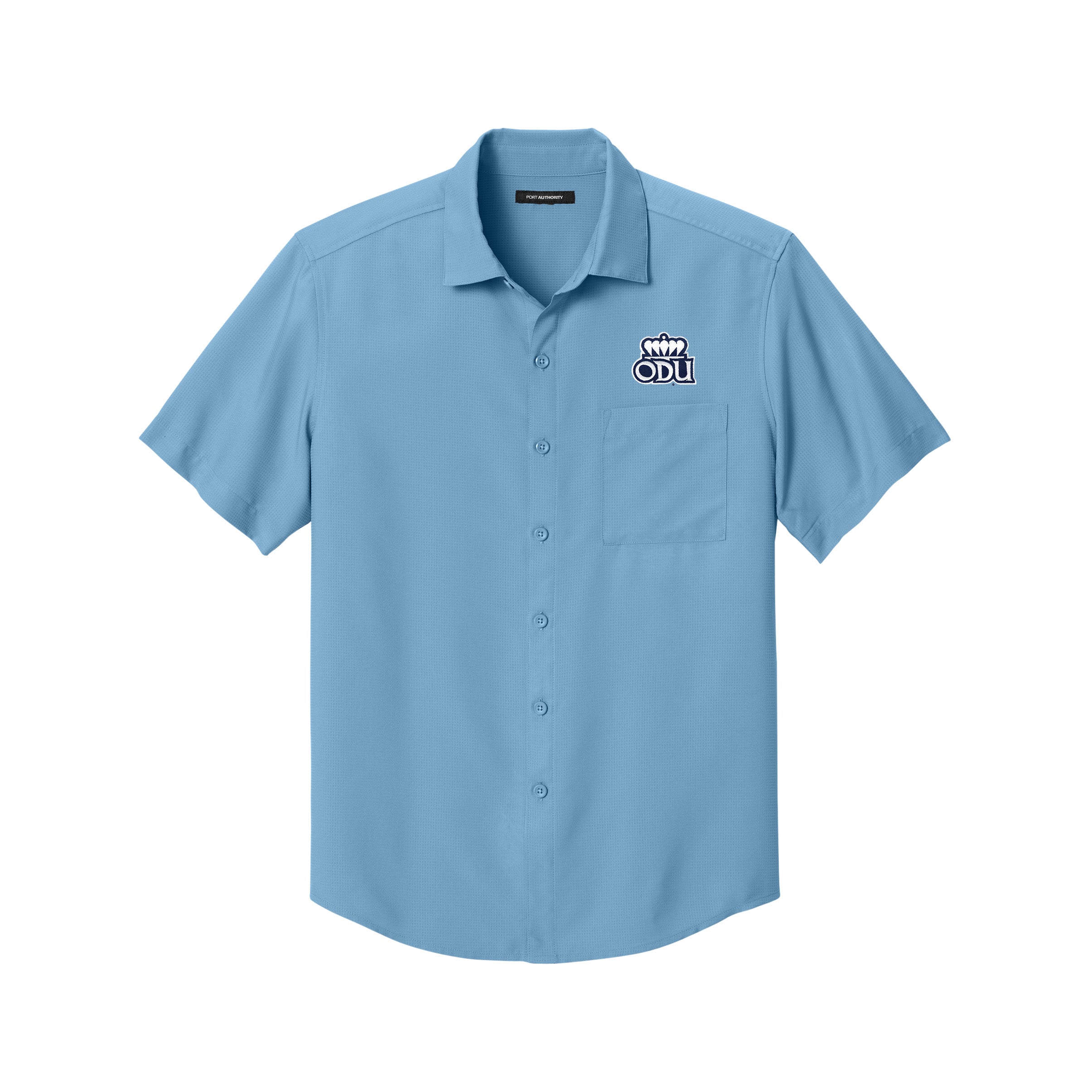 Old Dominion University, Logo 03, Short Sleeve UV Dockside Shirt - Hudson Blue