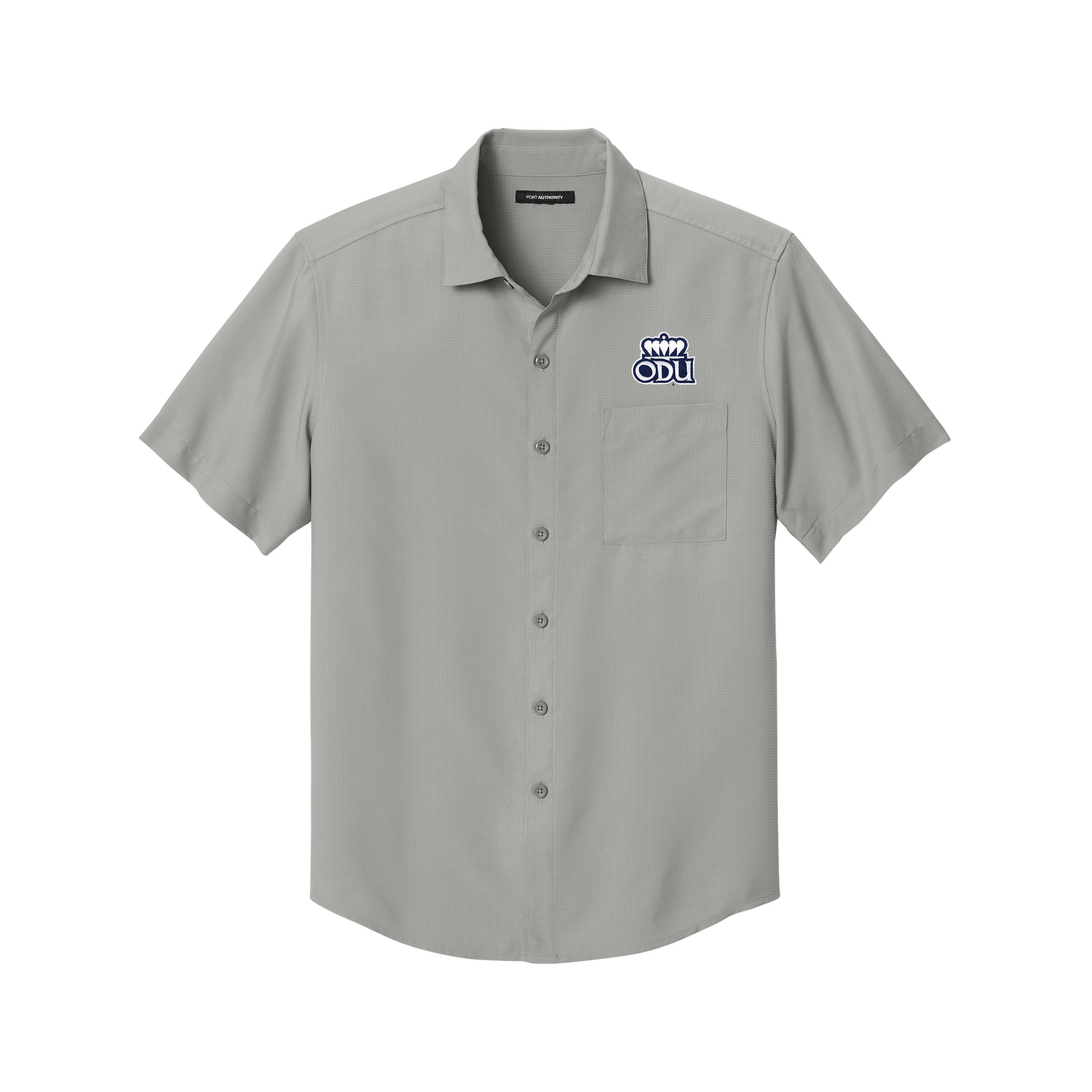 Old Dominion University, Logo 03, Short Sleeve UV Dockside Shirt Grey