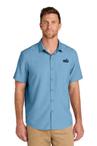 Old Dominion University, Vintage Logo 08, Short Sleeve UV Dockside Shirt - Hudson Blue